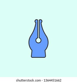 Fountain pen nib mono color icon. Simple glyph, flat vector of Education icons for UI and UX, website or mobile application