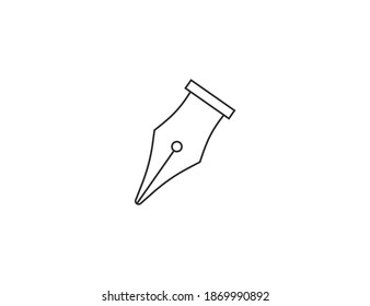 Fountain pen nib, signature icon. Vector illustration.