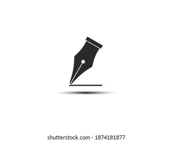 Fountain pen nib, signature icon. Vector illustration.
