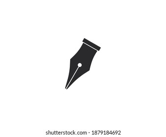 Fountain pen nib, signature icon. Vector illustration.