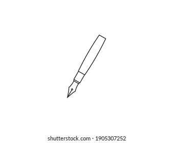 Fountain pen nib, signature icon. Vector illustration.