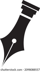 Fountain pen nib or tip for writing flat vector icon for apps and websites.eps