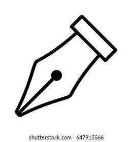 Fountain Pen Nib Or Tip For Writing Line Art Vector Icon For Apps And Websites