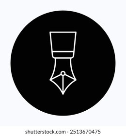 Icono de Vector de plumilla de pluma de fuente, 