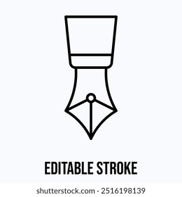 fountain pen nib vector icon, Isolated Lineal Vector Icon.