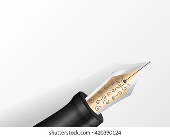 Fountain pen on a sheet.