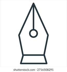 Fountain Pen Outline Icon Vector Illustration