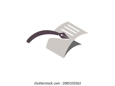 Fountain pen and a paper logo concept