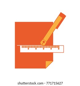 fountain pen and ruler icon 