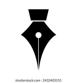 Fountain pen silhouette icon. Pen tool. Vector.