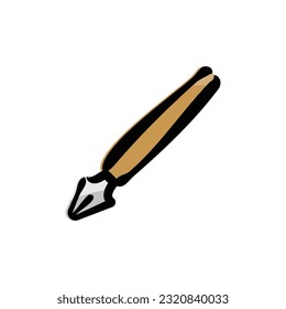 Fountain pen - Stationery icon (Hand-drawn line, colored version)