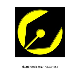 fountain pen stationery quill ink script image vector icon silhouette
