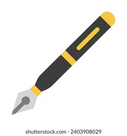 Fountain pen. Stylus Pen icon vector illustration flat design isolated on white background.