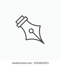 Fountain pen thin liner icon isolated