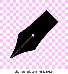 fountain pen vector icon - black illustration