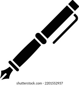 Fountain Pen vector icon. Can be used for printing, mobile and web applications.