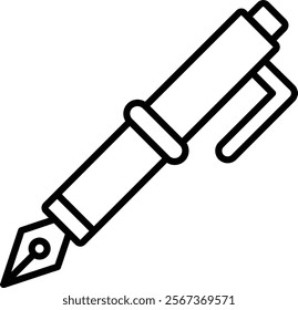 Fountain Pen vector icon. Can be used for printing, mobile and web applications.