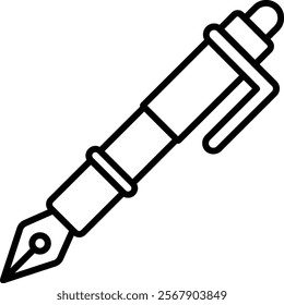 Fountain Pen vector icon. Can be used for printing, mobile and web applications.