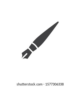 Fountain pen vector icon. filled flat sign for mobile concept and web design. Ink pen nib glyph icon. Symbol, logo illustration. Vector graphics