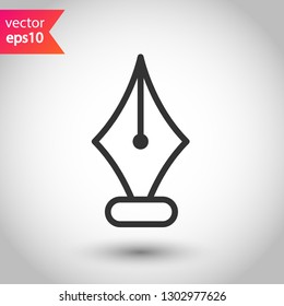 Fountain pen vector icon. Pen vector flat sign. EPS 10