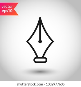 Fountain pen vector icon. Pen vector flat sign. EPS 10