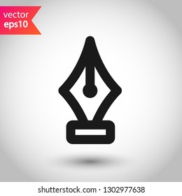Fountain pen vector icon. Pen vector flat sign. EPS 10