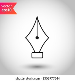 Fountain pen vector icon. Pen vector flat sign. EPS 10