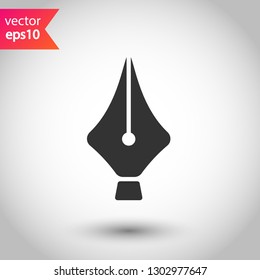 Fountain pen vector icon. Pen vector flat sign. EPS 10