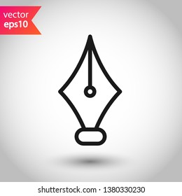Fountain pen vector icon. Pen vector flat sign. EPS 10