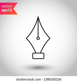 Fountain pen vector icon. Pen vector flat sign. EPS 10
