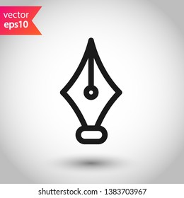 Fountain pen vector icon. Pen vector flat sign. EPS 10 symbol