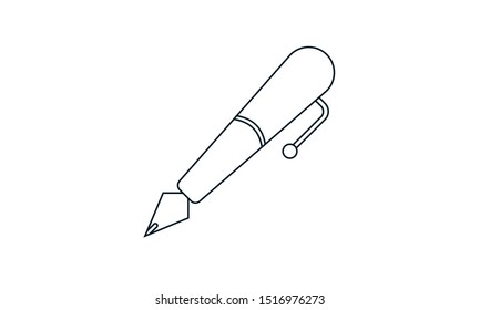 Fountain pen vector icon flat style graphical symbol.