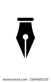 Fountain pen vector icon on white background.