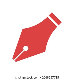 Füllfederhalter, Vektorsymbol. Rotes Symbol