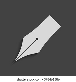 fountain pen vector icon with shadow