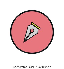 fountain pen vector icon, simple forms