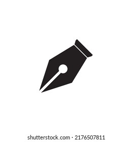 diseño del logotipo de la ilustración del vector de la pluma de fuente