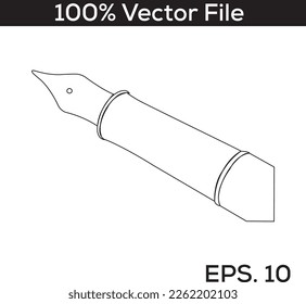 fountain pen vector line art- 2023
