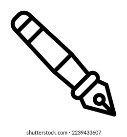 Fountain Pen Vector Line Icon Design