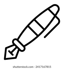 Fountain Pen Vector Line Icon Design