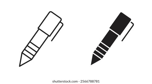 Fountain pen vector line icon illustration