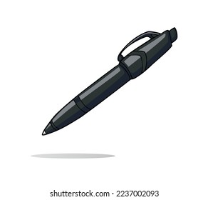 fountain pen, White and Black Realistic Set Pen. Vector illustration. Template For Mockup Branding Stationery and Corporate Identity.