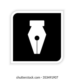 Fountain pen -  white vector icon