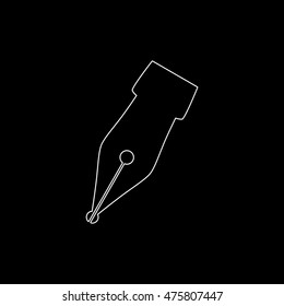 Fountain pen -  white vector icon