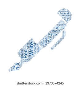 fountain pen word cloud. tag cloud about fountain pen