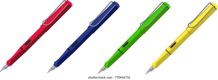 Fountain pens vector