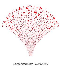 Fountain of people symbols icons. Vector illustration style is flat red iconic symbols on a white background. Object stream made from random pictographs.