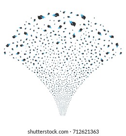 Fountain of person stress strike icons. Vector illustration style is flat blue and gray iconic symbols on a white background. Object salute created from random pictographs.