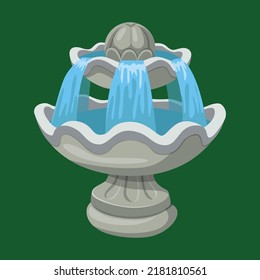 fountain pool vector cartoon illustration