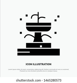 Fountain, solid glyph Icon vector. Vector Icon Template background